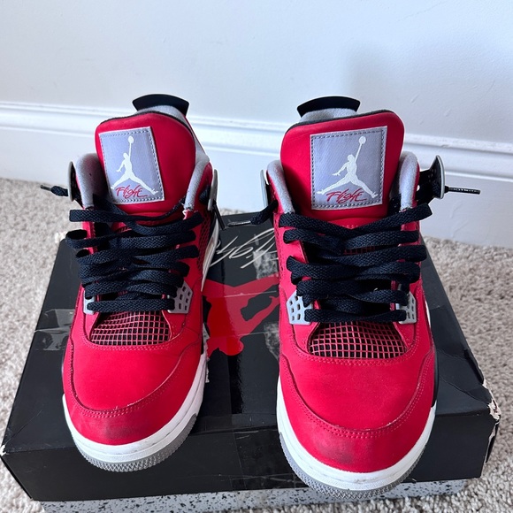 Engine Red Air Jordan 4 Retro Sneakers Size 10.5 - Picture 7 of 10